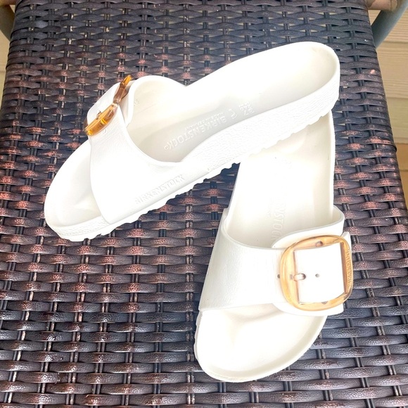 Birkenstock Women's White Madrid Big Buckle Sandals size 37. EUC - Picture 3 of 12